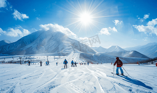 雪道摄影照片_长白山滑雪场