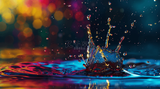 彩色水花飞溅背景图片_彩色水光水纹水珠飞溅的背景10