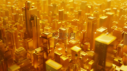 金色立方体商务科技感抽象背景12