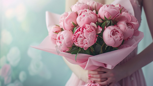 粉色花朵花束的摄影6图片
