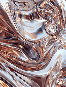 玫瑰金流体金属质感纹理背景19
