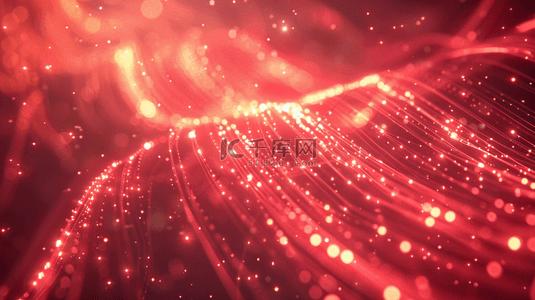 粒子曲线背景图片_红色粒子光效纹理质感简约背景12