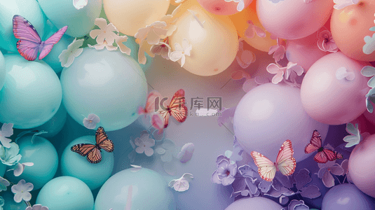 彩色唯美缤纷气球拱门活动的背景18