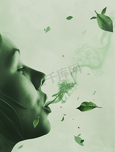 绿色简约世界防治哮喘日海报