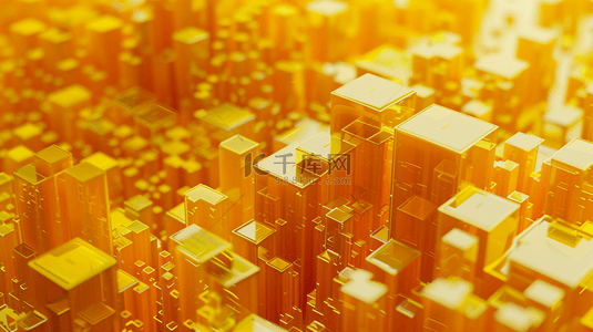 金色立方体商务科技感抽象背景17