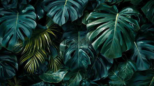 绿色热带植物绿植背景3