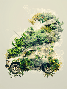 低碳环保背景图片_环保小汽车呼吸内科