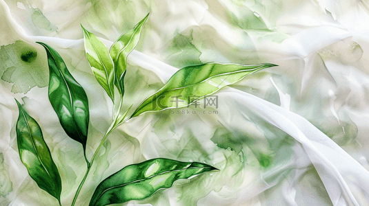 白色简约背景图片_白绿色简约树叶树枝叶片纹理的背景5