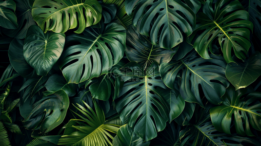 绿色热带植物绿植背景1