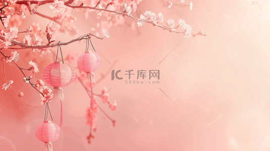 樱花树干背景图片_粉色中国风盛开的樱花背景13