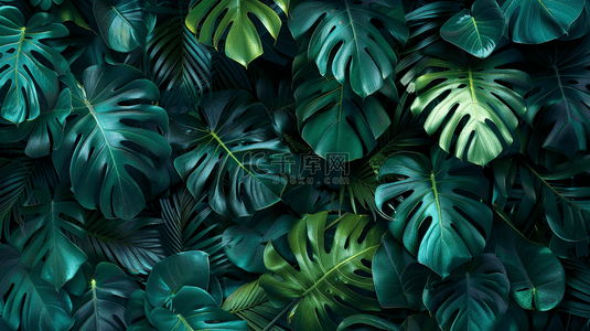绿色热带植物绿植背景9