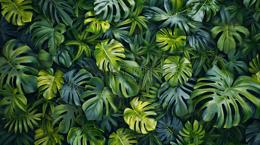 叶片水珠背景图片_绿色森林里树叶叶片纹理的背景13