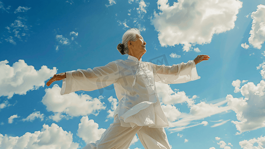 老年人摄影照片_打太极的老年人摄影2