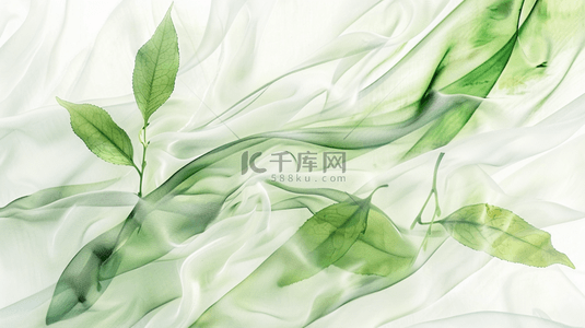 白绿色简约树叶树枝叶片纹理的背景7