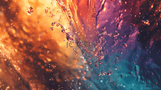 彩色水光水纹水珠飞溅的背景5