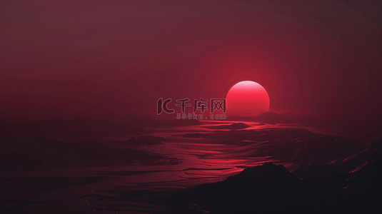 红色渐变梦幻质感纹理风景太阳的背景16