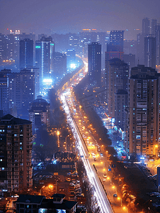 河南灾情摄影照片_郑州东城市夜景