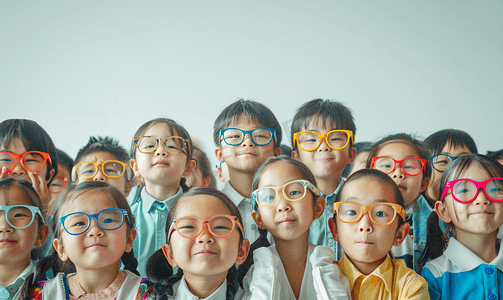 青少年学生摄影照片_青少年近视小学生