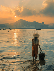 珠海十景之一珠海渔女