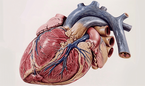 人体器官插画摄影照片_心脏的剖视图医疗照片