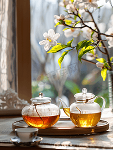 花茶茶壶摄影照片_东方元素茶文化
