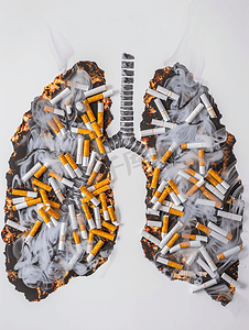 吸烟肺部卡通图片摄影照片_远离香烟呼吸内科