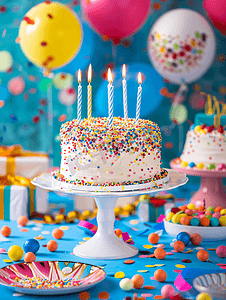 生日聚会礼物和蛋糕