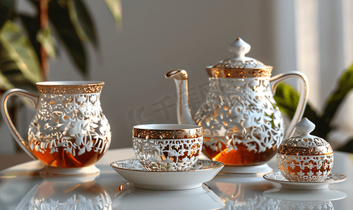 晶瓷画图片摄影照片_茶叶 茶茶具