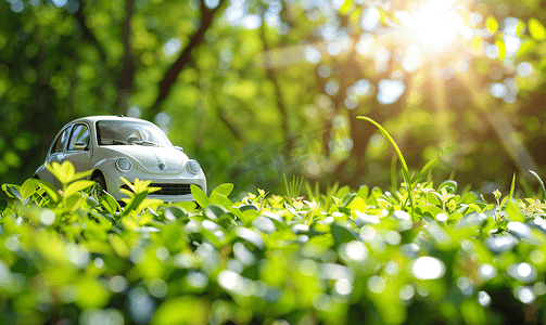 汽车低碳节能环保摄影照片_环保小汽车呼吸内科