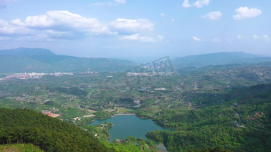 航拍大地春回渐暖风景景色大景实拍