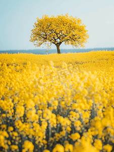 油菜花春景美女