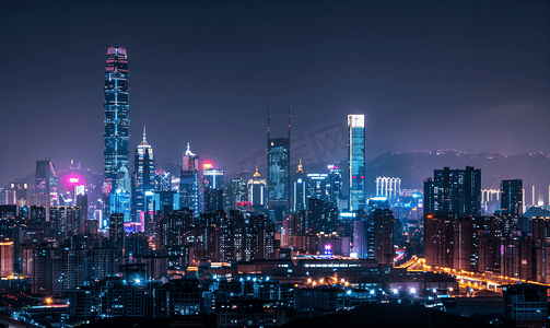 深圳城市建筑风光夜景