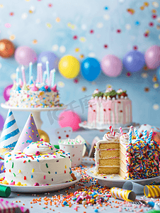 生日聚会礼物和蛋糕