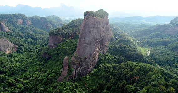 广东韶关丹霞山风景航拍