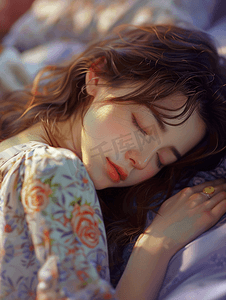 世界睡眠日摄影照片_安静睡觉的女生