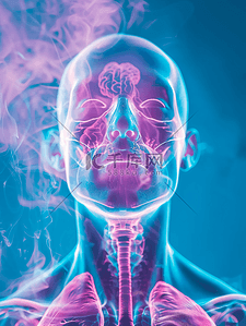骨骼背景图片_大脑呼吸内科人体骨骼透视医学