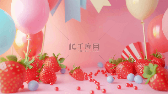 漯河小姐夜店7.1.3.5.9.1.89wx背景图片_彩色粉色唯美草莓气球场地的背景89