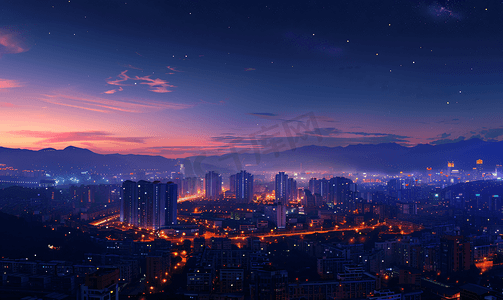 城市夜景全景