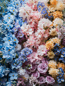 鲜花鲜摄影照片_花墙背景鲜花