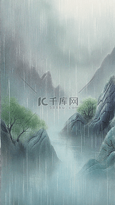 清明节由来背景图片_国风春雨春天雨中景色设计图