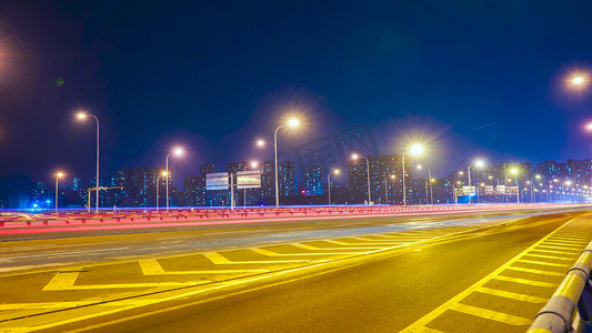 城市夜景马路车流摄影