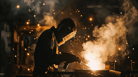 电焊工人摄影照片_工厂里的焊工工人54