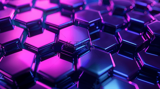 紫色科技感蜂窝状纹理背景4