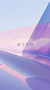 几何边框背景图片_蓝紫色渐变磨砂毛玻璃抽象几何透明玻璃背景