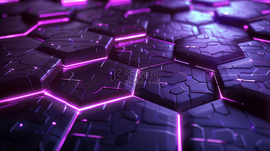 紫色科技感蜂窝状纹理背景1