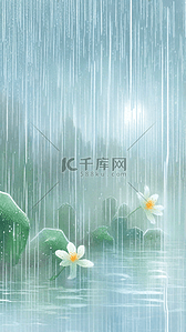 雨点背景图片_国风春雨春天雨中景色26背景图片