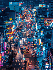 五四背景摄影照片_繁华的城市夜景