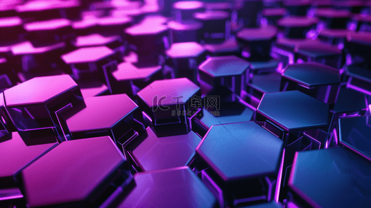 紫色科技感蜂窝状纹理背景14