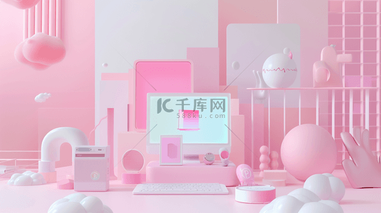 粉色缤纷电脑植物桌面的背景14