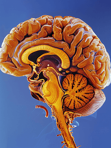 人体器官插画摄影照片_大脑横截面医疗照片